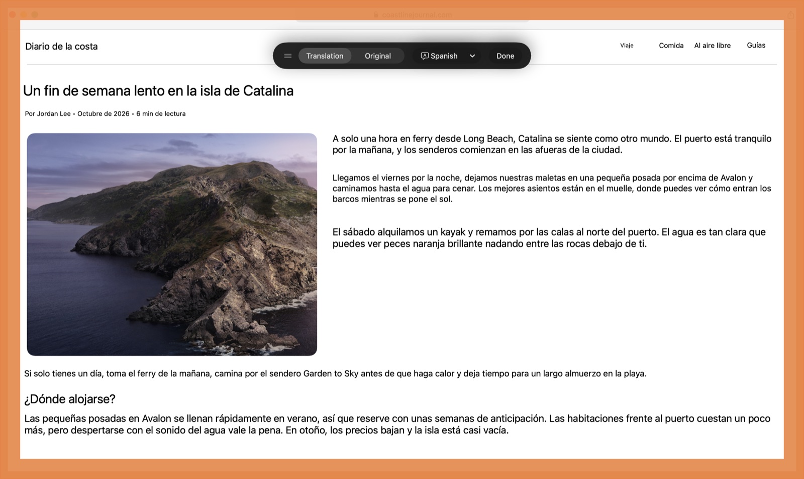An English article translated into Spanish by Brow
